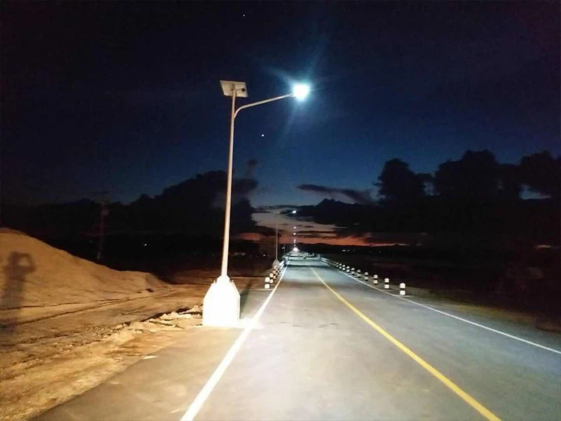 Solar street lamp at night Solar street lamp at night